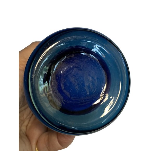 Hand Blown Art Glass Vase Tilts To One Side 6” - Picture 8 of 8